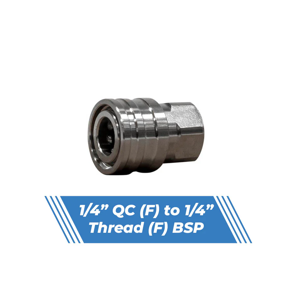 Aquatouch Pressure Washer Adaptors | 1/4” QC (F) to 1/4” Thread (F) - Image 3