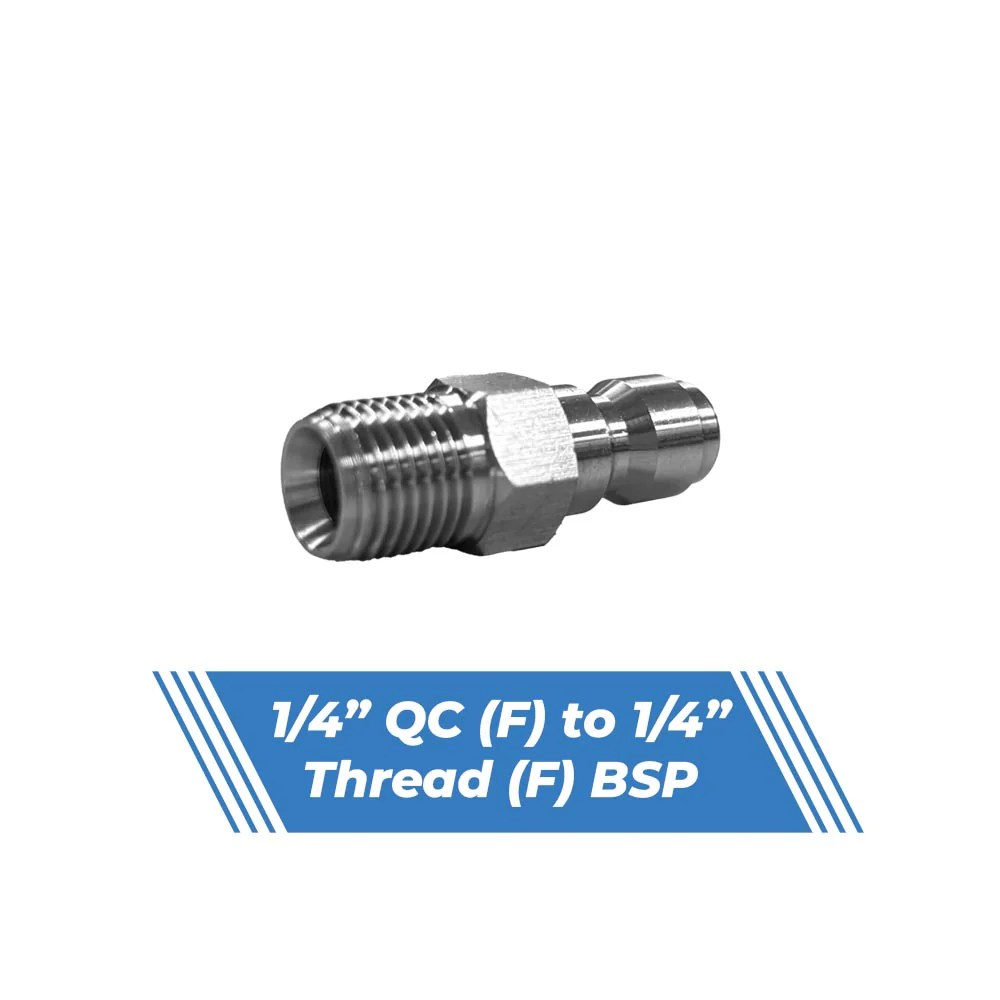 Aquatouch Pressure Washer Adaptors | 1/4" QC (M) to 1/4" Thread (M) - Image 3