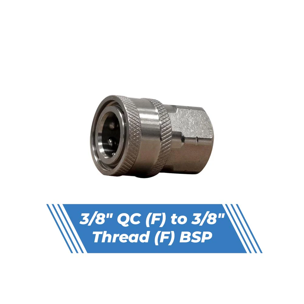 Aquatouch Pressure Washer Adaptors | 3/8" QC (F) to 3/8" (F) - Image 2