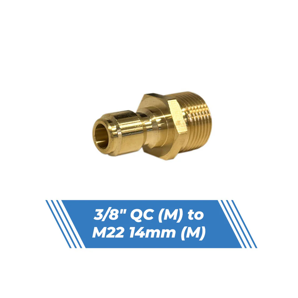 Aquatouch Pressure Washer Adaptors | 3/8" QC (M) to M22 14mm (M)
