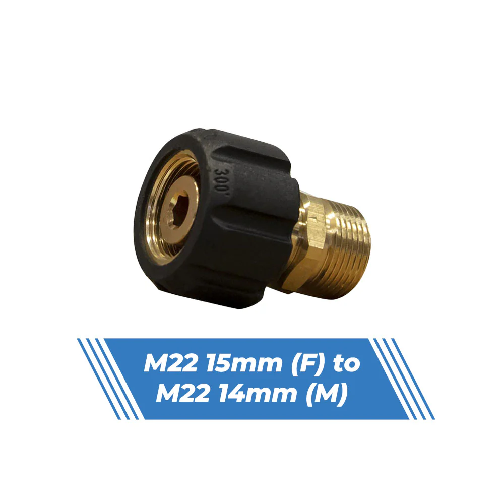Aquatouch Pressure Washer Adaptors | M22 15mm (F) to M22 14mm (M)