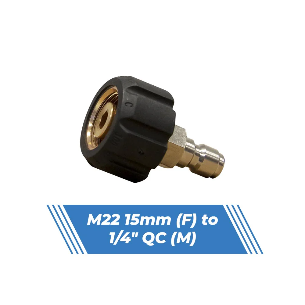 Aquatouch Pressure Washer Adaptors | M22 (F) to 1/4" QC (M) - Image 3