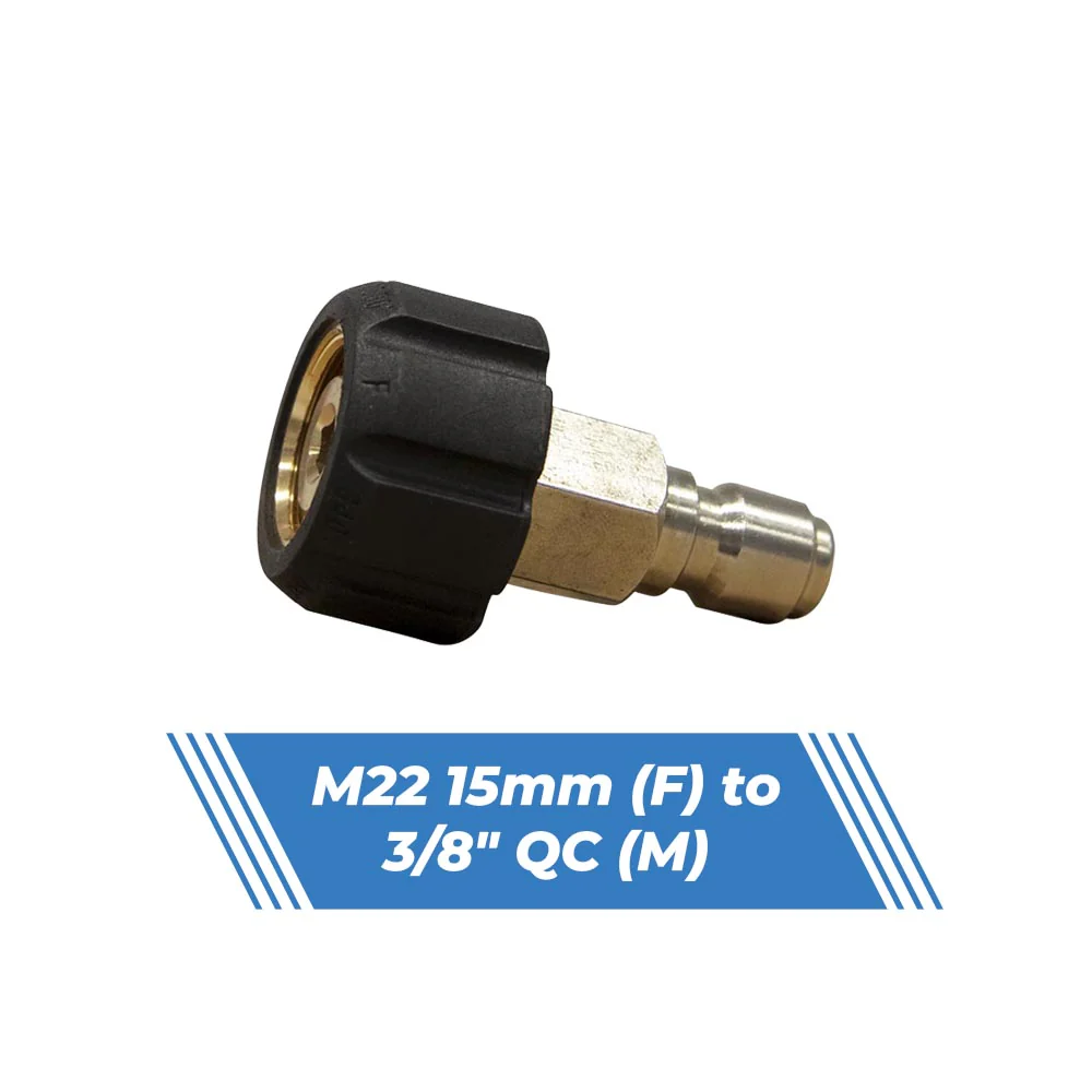 Aquatouch Pressure Washer Adaptors | M22 (F) to 3/8" QC (M) - Image 3
