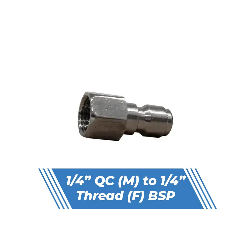 Aquatouch Pressure Washer Adaptors | 1/4” QC (M) to 1/4” Thread (F) - Image 3