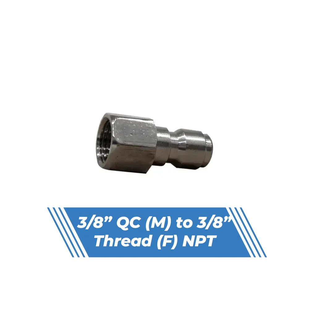 Aquatouch Pressure Washer Adaptors | 3/8” QC (M) to 3/8” Thread (F) - Image 3