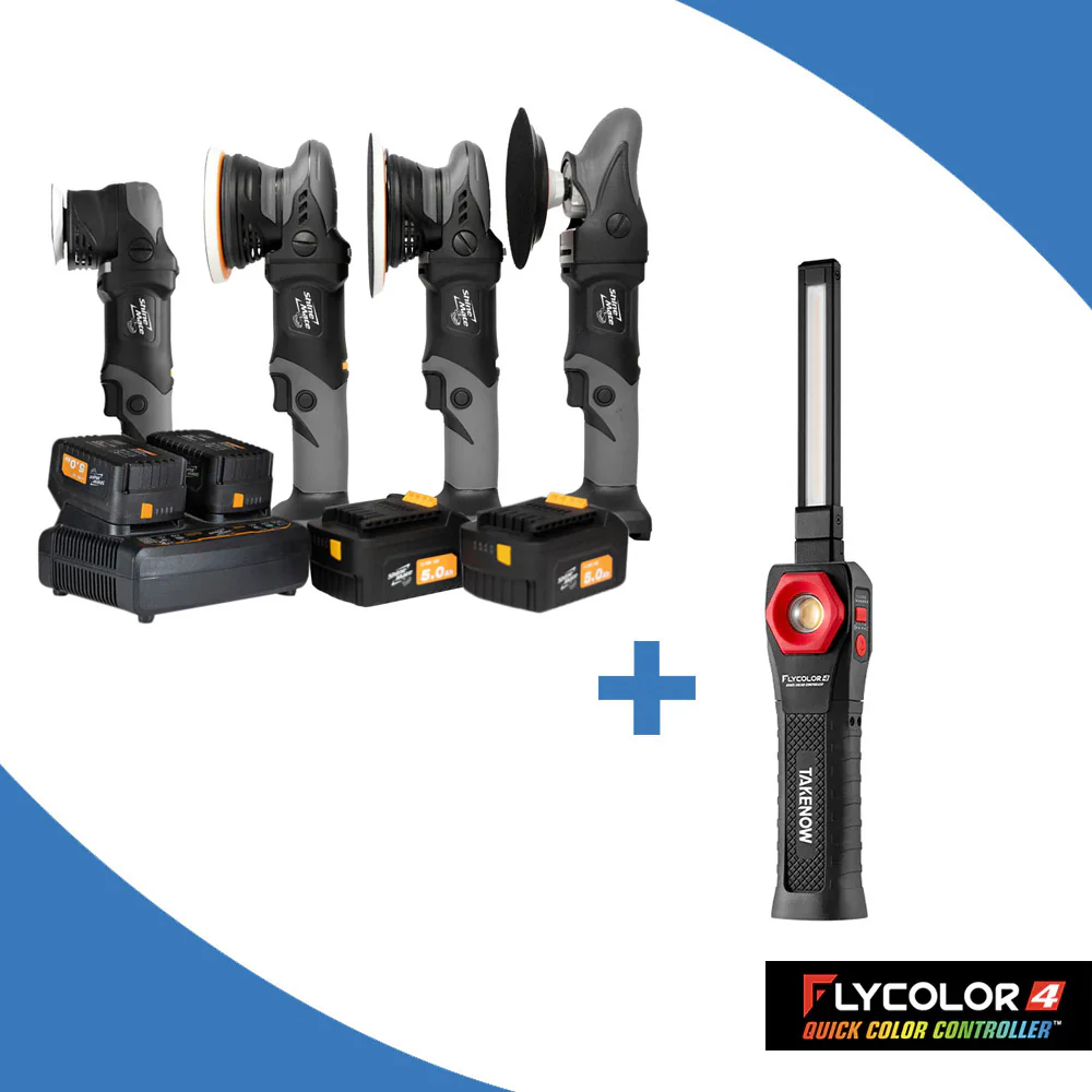 BOGO Complete Cordless Car Polisher Kit + Take Now Handheld Dual Detailing Light