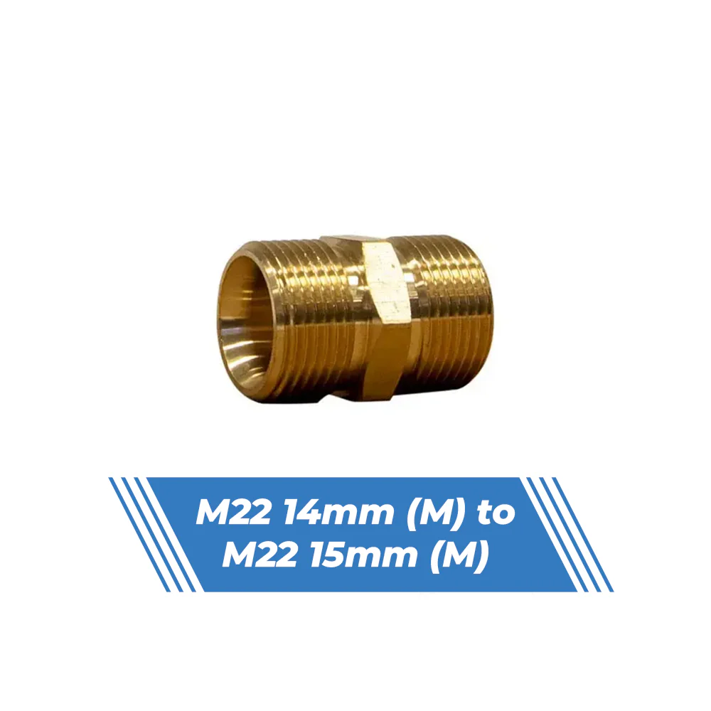 Aquatouch Pressure Washer Adaptors | M22 14mm (M) to M22 (M) - Image 3